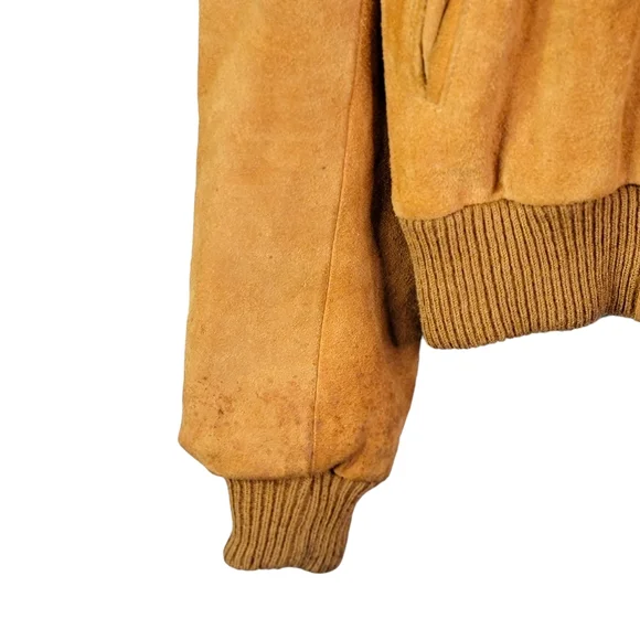 Berman's Vintage Suede Feel Leather Racer Biker Bomber Style Jacket Men’s 42 - Picture 3 of 15